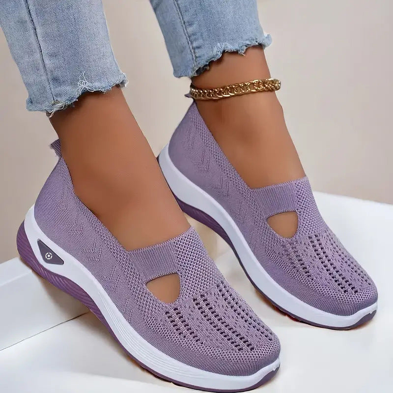 Purple slip-on shoes