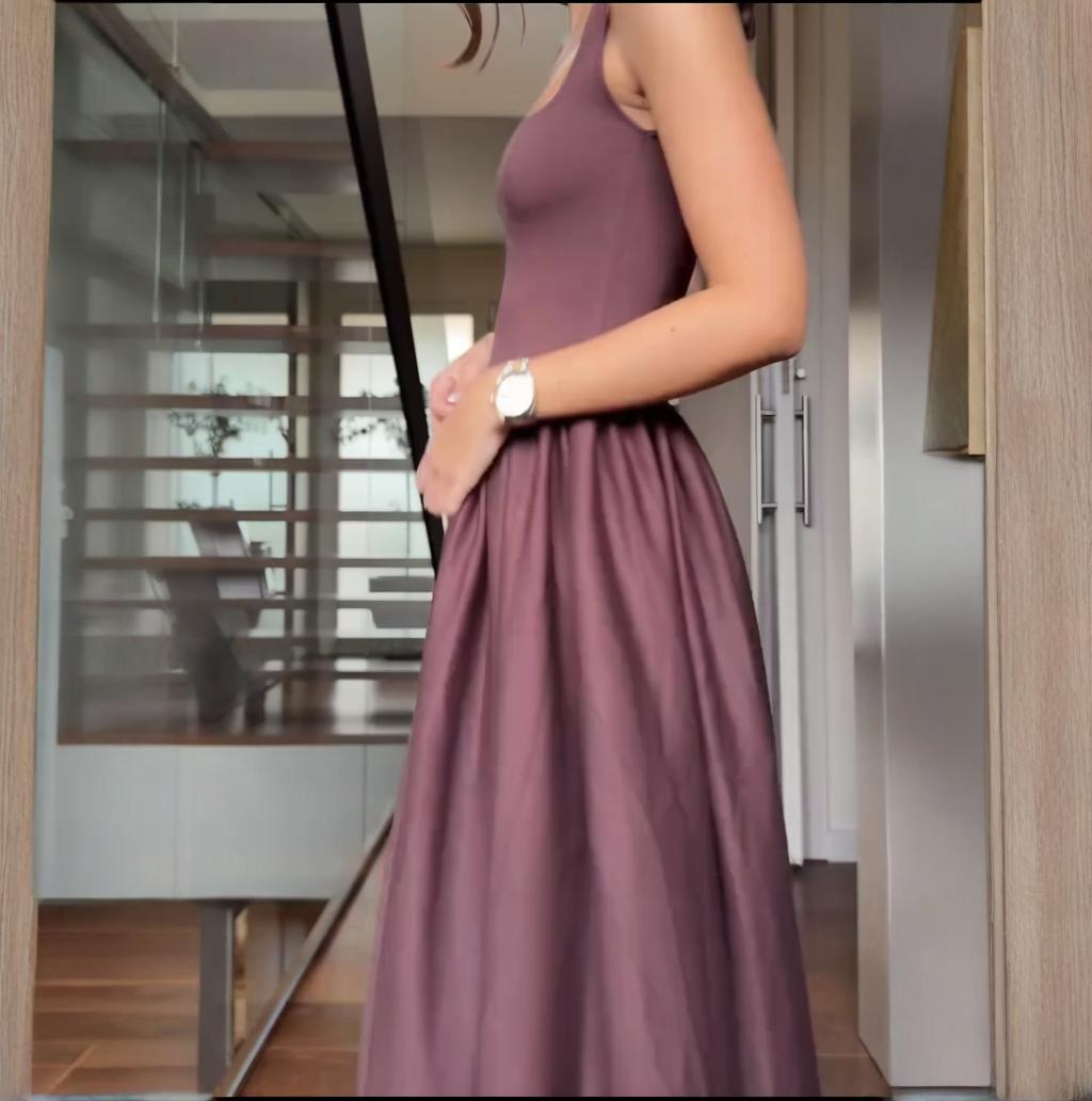 elegant high waist A-line dress