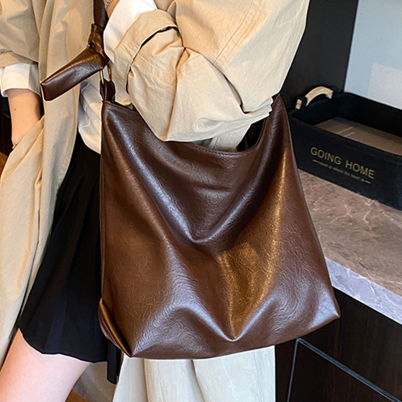large capacity tote bag PU leather