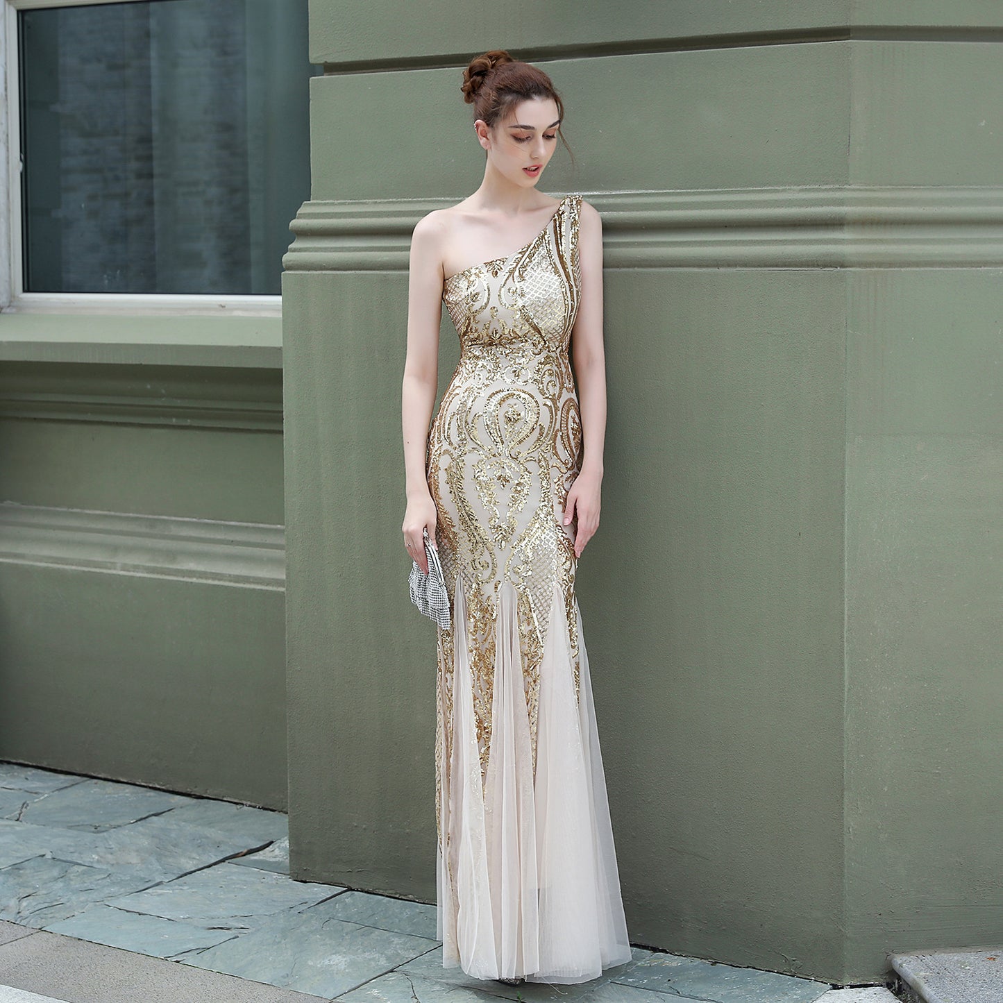 mermaid style party gown
