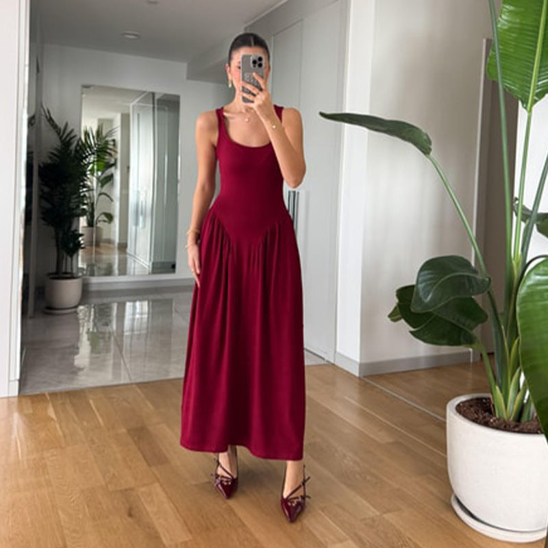 sexy sleeveless banquet dress