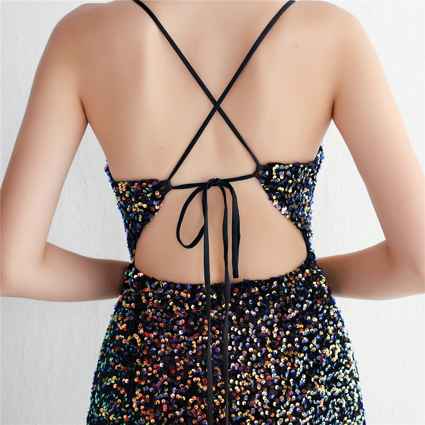 sexy sleeveless sequin dress