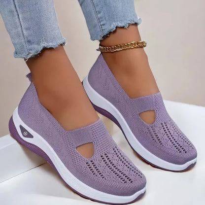 Purple slip-on shoes