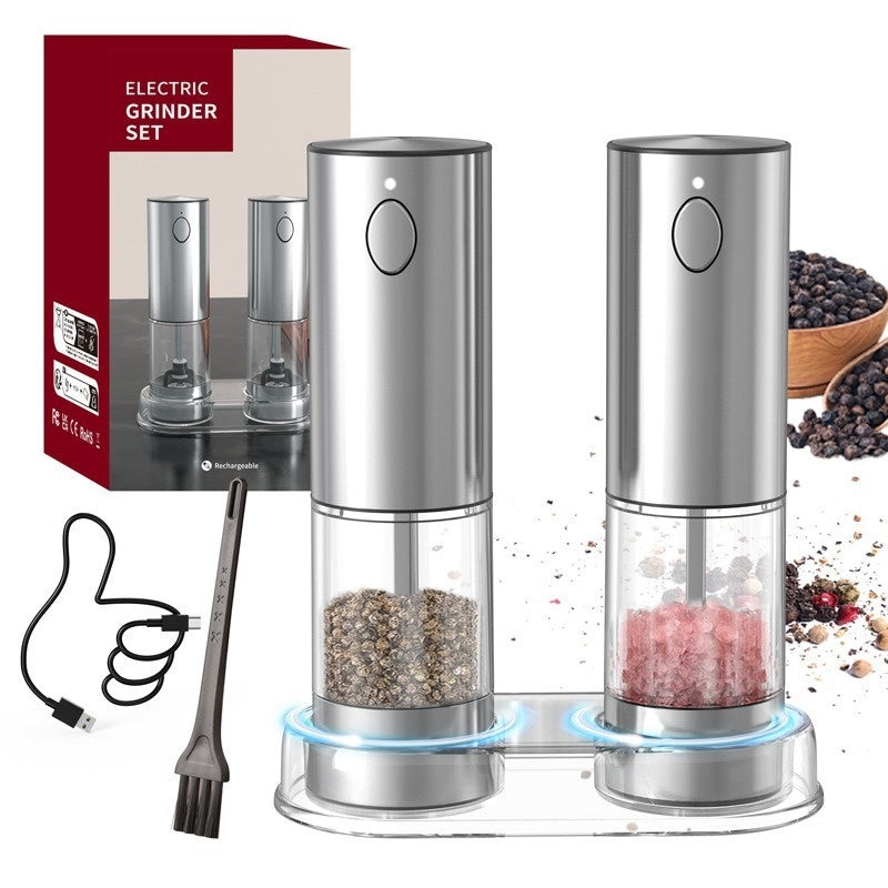 automatic salt pepper grinder set