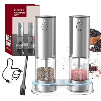 automatic salt pepper grinder set