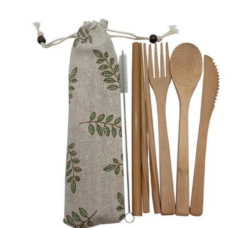 bamboo fork spoon knife set