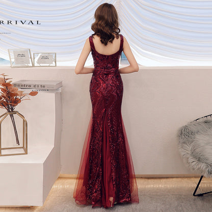 long sequin prom dress