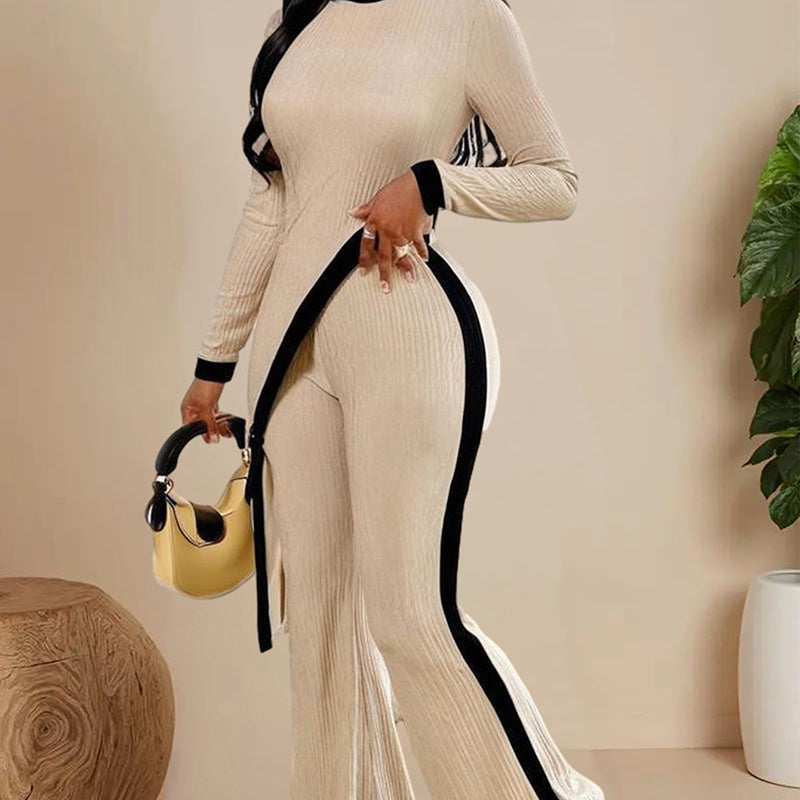 polyester spandex pants set