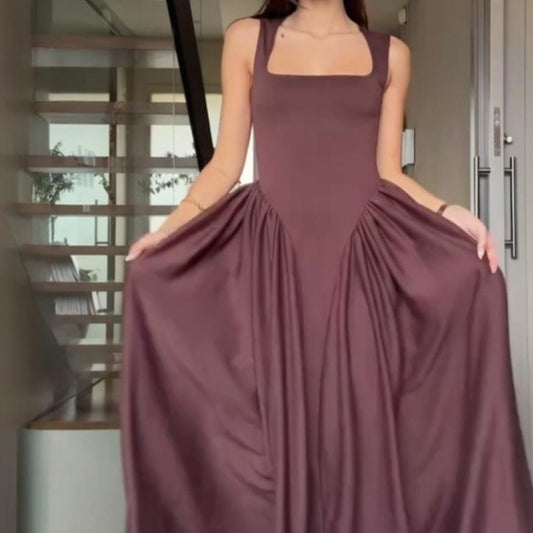 square collar sleeveless dress